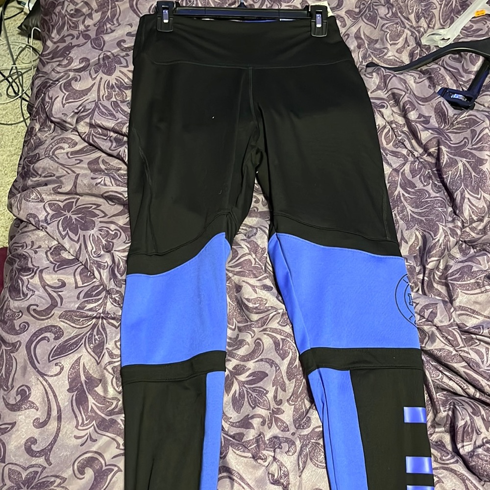 VS pink leggings, black and blue, size M, high rise waist